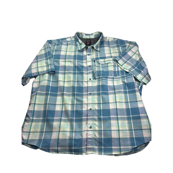 Wrangler ATG Mens Plaid Short Sleeve Shirt Size 3XL Regular Fit All Terrain Gear - Picture 1 of 6